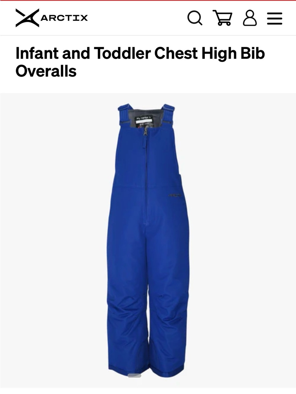 Arctix Royal Blue Kids Snow Overalls